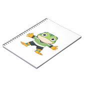 Süßer Torwart-Frosch Fußball Kawaii Design Notizblock (Linke Seite)