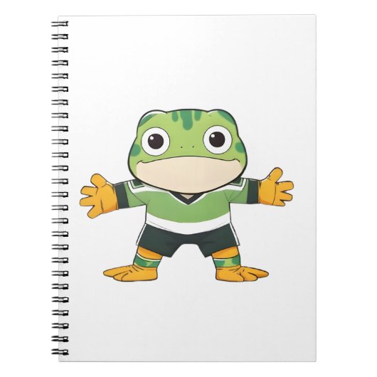 Süßer Torwart-Frosch Fußball Kawaii Design Notizblock (Vorderseite)