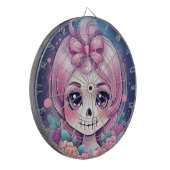 Süßer Totenkopf Dartboard Dartscheibe (Vorderseite Links)