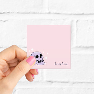 Süßer Totenkopf Hexen-Pink und Lila Post-it Klebezettel
