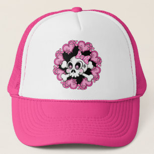 Süßer Totenkopf und Herzen Truckerkappe