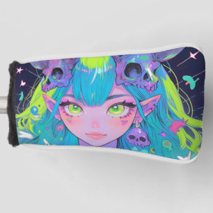 Süßer Totenkopf und Hörner Punk Rock Anime Mädchen Golf Headcover