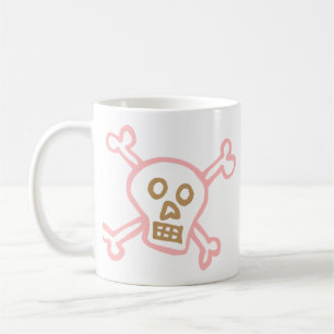 Süßer Totenkopf- und Kreuzknochen-Graffiti Kaffeetasse