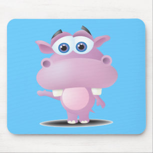 süßer trauriger kleiner Nilpferd Mousepad