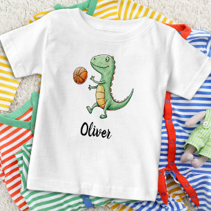 Süßer Trex spielt Basketball Baby T-shirt