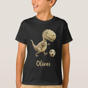 Süßer Trex spielt Fußball personalisiert T-Shirt