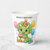Süßer Triceratops Geburtstag Pappbecher (Vorderseite)