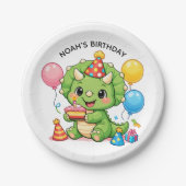 Süßer Triceratops-Geburtstag Pappteller (Vorderseite)
