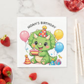 Süßer Triceratops Geburtstag Serviette (Beispiel)