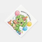 Süßer Triceratops Geburtstag Serviette (Ecke)