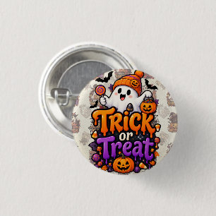 Süßer Trick-or-Treat-Geist Halloween-Knopf Button