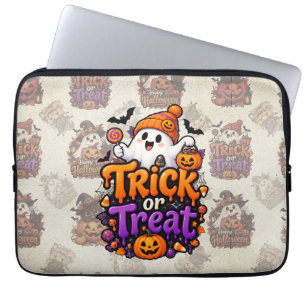 Süßer Trick-or-Treat-Geist Halloween-Laptop-Hülle Laptopschutzhülle
