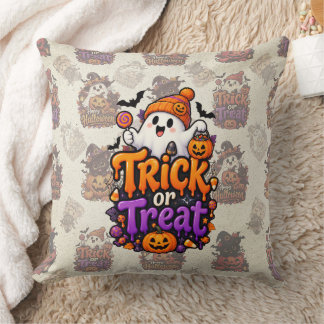 Süßer Trick-or-Treat-Geist Halloween-Wurfkissen Kissen