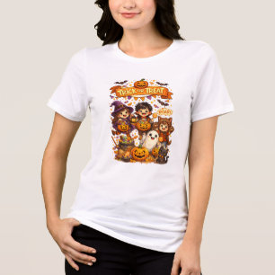 Süßer Trick-Or-Treat-Halloween-Frauen-T-Shirt Spaß Tri-Blend Shirt