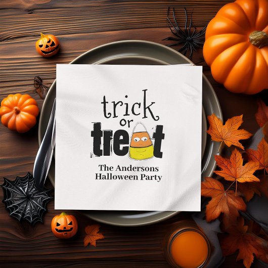 Süßer Trick-or-Treat personalisierter Halloween Serviette