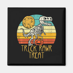 Süßer Trick Rawr Treat Skelett Trex Kleinkind Jung Magnet