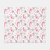Süßer tropischer Halloween - Geister & Flamingo Fleecedecke (Vorderseite (Horizontal))