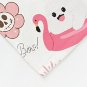 Süßer tropischer Halloween - Geister & Flamingo Fleecedecke (Ecke)
