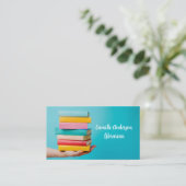 Süßer Türkiser Bibliothekar oder Buchladen-Stapel Visitenkarte (Stehend Vorderseite)