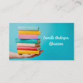 Süßer Türkiser Bibliothekar oder Buchladen-Stapel Visitenkarte (Vorderseite)