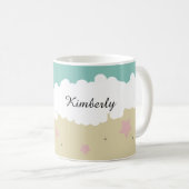 Süßer Turtle-Kinder-Name Kaffeetasse (VorderseiteRechts)