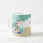 Süßer Turtle-Kinder-Name Kaffeetasse (Vorderseite Links)