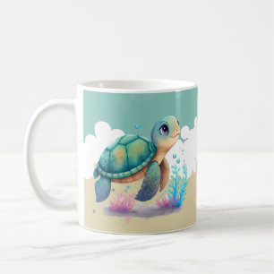 Süßer Turtle-Kinder-Name Kaffeetasse