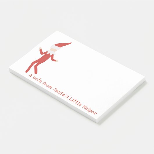 Süßer u. alberner Sankt Elf personalisiert Post-it Klebezettel (angewinkelt)