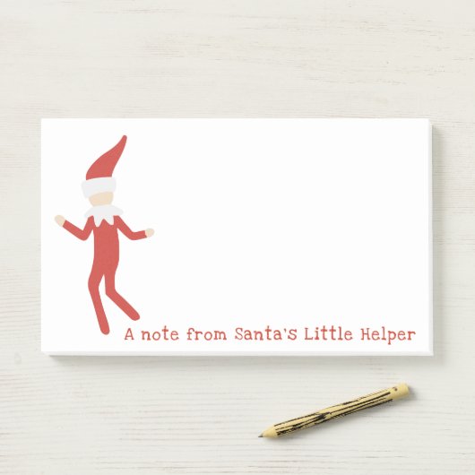 Süßer u. alberner Sankt Elf personalisiert Post-it Klebezettel (Auf Schreibtisch)