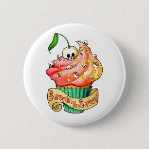 Süßer u. tödlicher Schädel-kleiner Kuchen Button