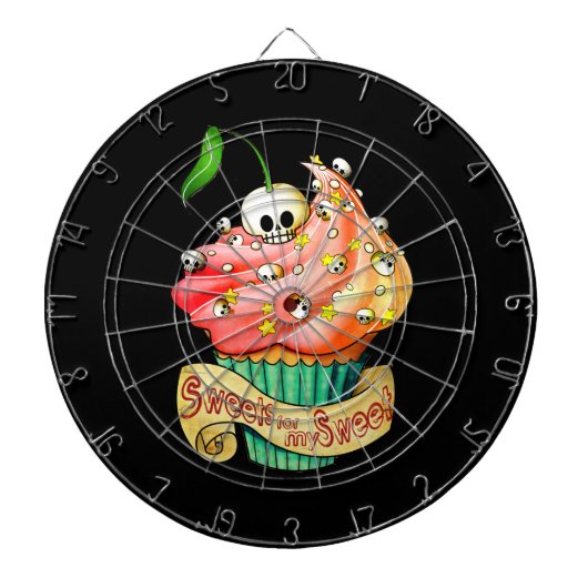 Süßer u. tödlicher Schädel-kleiner Kuchen Dartscheibe (vorne)