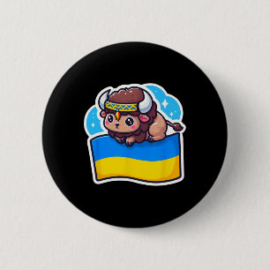 Süßer ukrainischer Bynner-Fan Ukraine-Flagge Niedl Button