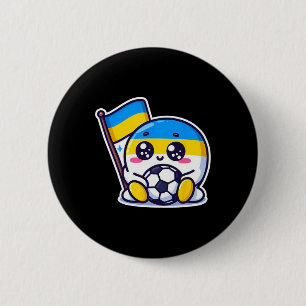 Süßer ukrainischer Fan Ukraine-Flagge Niedlich Car Button