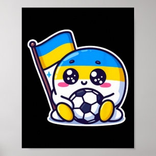 Süßer ukrainischer Fan Ukraine-Flagge Niedlich Car Poster
