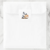 Süßer umarmender Panda und Hase Custom Sticker (Tasche)