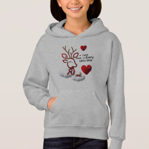 Süßer Umriss Rentier Liebesherzen Mädchen Pullover