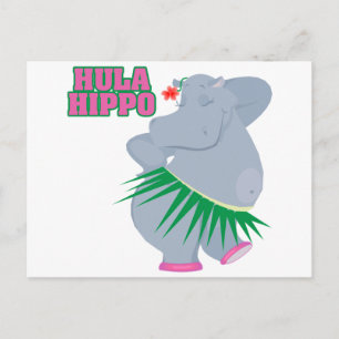 süßer und alberner Luau-Hula-Flusspferd Postkarte