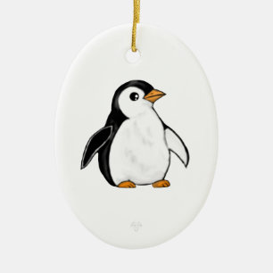 Süßer und dicker Pinguin-Schneeflocken-Ornament Keramik Ornament