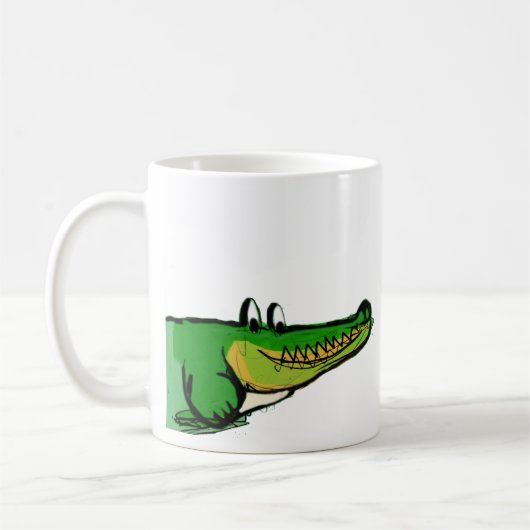 Süßer und fröhlicher Krokodil-Kaffeebecher | Glück Kaffeetasse (Links)