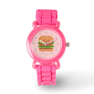 Süßer und glücklicher großer Burger, für Fast-Food Armbanduhr