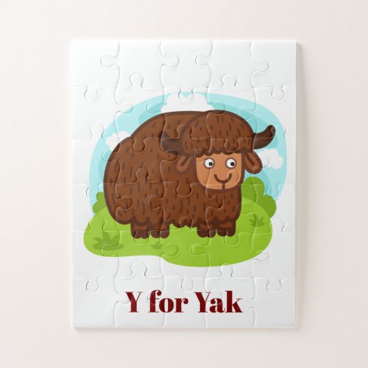 Süßer und niedlicher brauner Yak Puzzle (Vertikal)