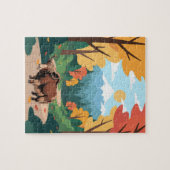 Süßer und niedlicher brauner Yak Puzzle (Horizontal)