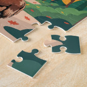 Süßer und niedlicher brauner Yak Puzzle (Seite)