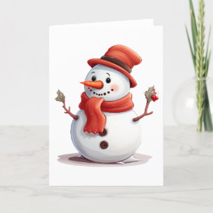 Süßer und niedlicher Schneemann BLANK Feiertagskarte