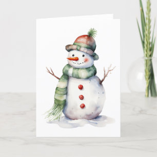Süßer und realistischer Schneemann BLANK Feiertagskarte