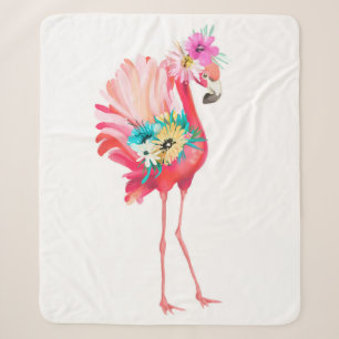 Süßer und schöner rosa Flamingo mexikanischer Voge Sherpadecke