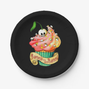 Süßer und Toter Schädelkuchen Pappteller