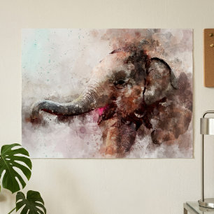 Süßer und verspielter asiatischer Baby-Elefant in  Poster
