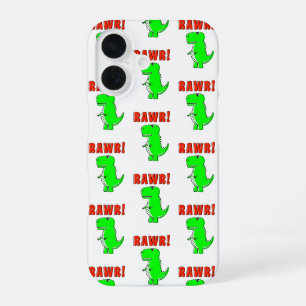 Süßer und wütender grüner Cartoon-T-Rex-Dinosaurie iPhone 16 Hülle