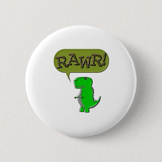 Süßer und wütender Spielzeugdinosaurier Button (Vorderseite)